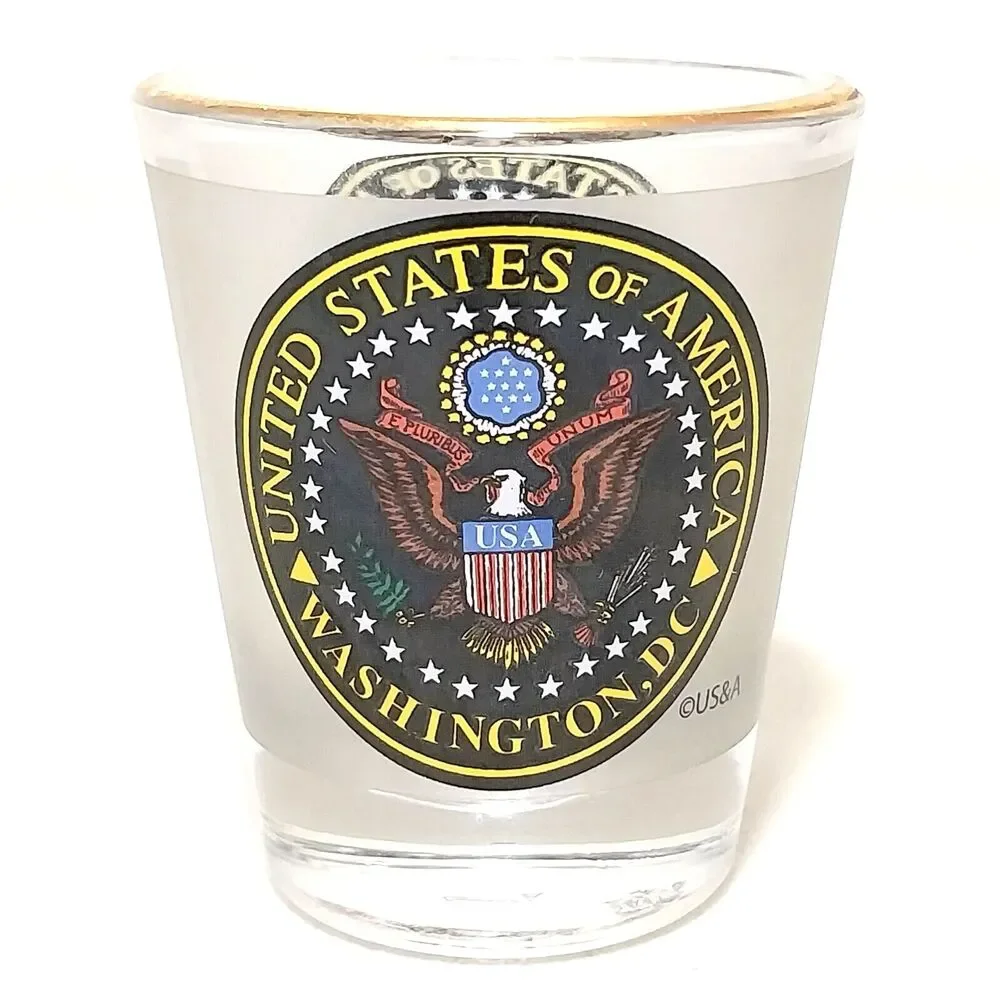 United States Of America Washington DC Shot Glass With Gold Rim #S005